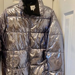Silver Puffer Coat